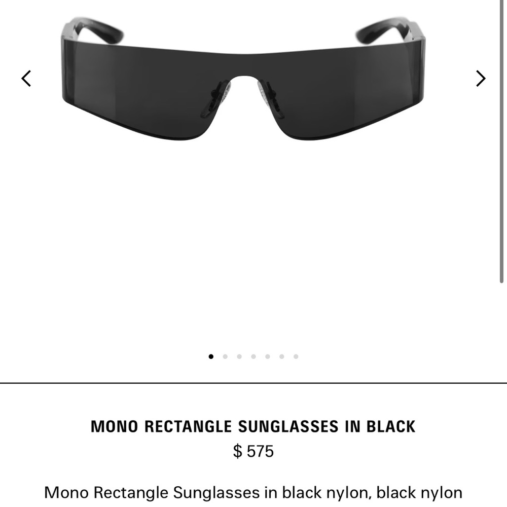 Balenciaga mono rectangle sunglasses in black